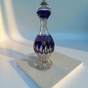 Vintage Waterford Clarendon Cobalt Blue Decanter With Stopper, Marked